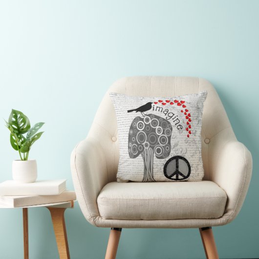 芸術の枕ピースマークのデザインを"想像して下さい" クッション (椅子)