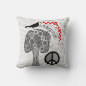 芸術の枕ピースマークのデザインを"想像して下さい" クッション (正面)