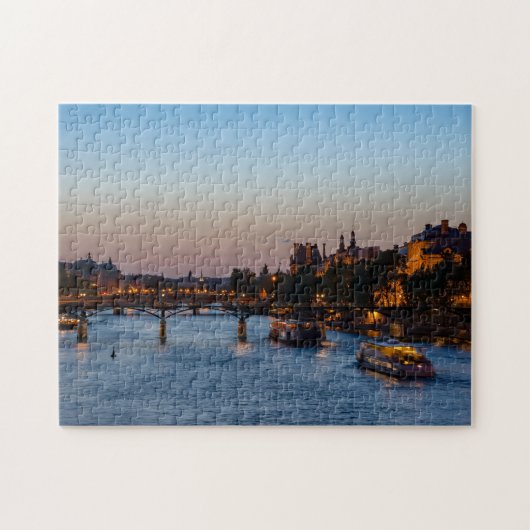 芸術の橋の夕暮れ - フランス パリ ジグソーパズル (横)