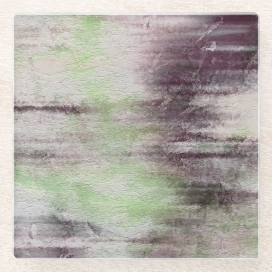 芸術の紙の抽象的な水彩画の背景 ガラスコースター (正面)