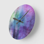 芸術の紙2の抽象的な水彩画の背景 ラウンド壁時計 (傾斜)
