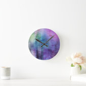 芸術の紙2の抽象的な水彩画の背景 ラウンド壁時計 (ホーム)