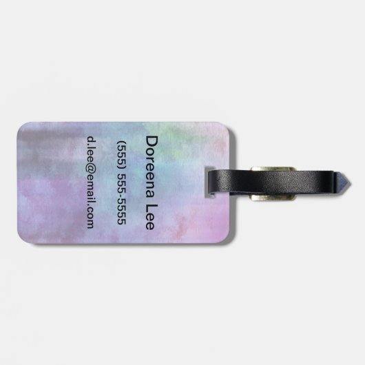 芸術の紙2の抽象的な水彩画の背景 ラゲッジタグ (裏面横)