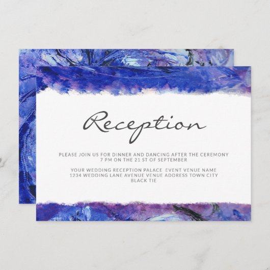 芸術の結婚披露宴の青 エンクロージャーカード (正面/裏面)