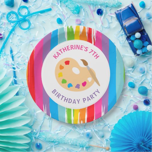 芸術の絵画の誕生会のプレート ペーパープレート (パーティー)