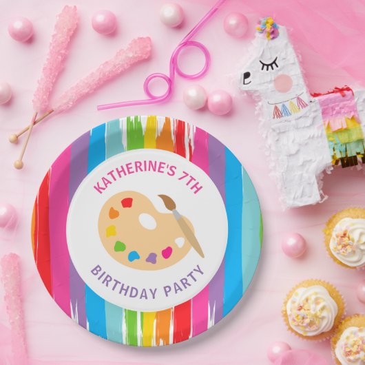 芸術の絵画の誕生会のプレート ペーパープレート (パーティー)