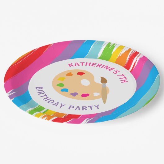 芸術の絵画の誕生会のプレート ペーパープレート (アングル)