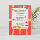 芸術の絵画の誕生日のパーティの招待状 招待状 (スタンド正面)