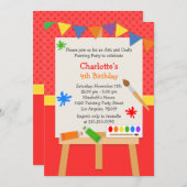 芸術の絵画の誕生日のパーティの招待状 招待状 (正面/裏面)