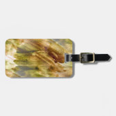 芸術の緑、継ぎ目が無い茶色手のペンキの背景 ラゲッジタグ (正面横)