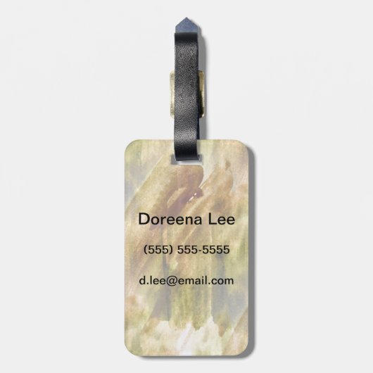 芸術の緑、継ぎ目が無い茶色手のペンキの背景 ラゲッジタグ (裏面縦)