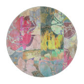 芸術の花のグランジなパターン カッティングボード (正面)