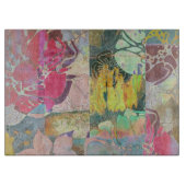 芸術の花のグランジなパターン カッティングボード (正面)