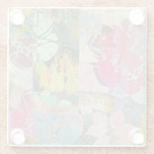 芸術の花のグランジなパターン ガラスコースター (裏面)