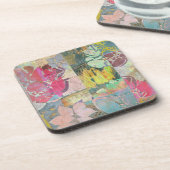 芸術の花のグランジなパターン コースター (左側)