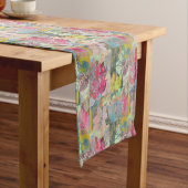 芸術の花のグランジなパターン ショートテーブルランナー (インサイチュ)