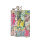 芸術の花のグランジなパターン フラスク (左)