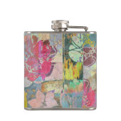 芸術の花のグランジなパターン フラスク (裏面)