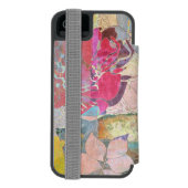 芸術の花のグランジなパターン INCIPIO iPhoneウォレットケース (フォリオ裏面)