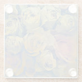 芸術の花のヴィンテージのカラフルの背景 ガラスコースター (裏面)