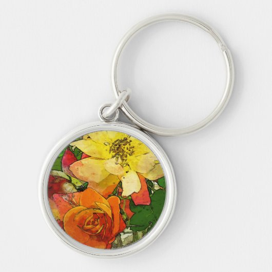 芸術の花のヴィンテージの多彩な背景2 キーホルダー (正面)