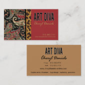 芸術の花型女性歌手のグラフィックデザイナーの名刺 名刺 (正面/裏面)