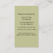 芸術の評価の名刺 名刺 (裏面)