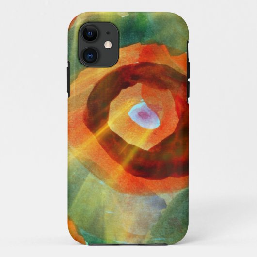 芸術の質の抽象芸術水緑、オレンジ、円 Case-Mate iPhoneケース (裏面)