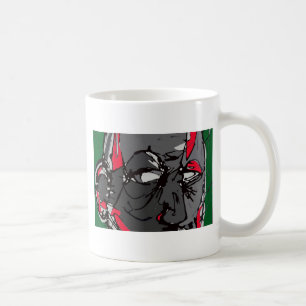 芸術の顔のプリント コーヒーマグカップ