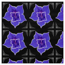 芸術のDecoっぽい朝顔-黒の紫色 ファブリック