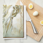 芸術のNouveouのミュシャシリーズ絵画 キッチンタオル (四つ折り)