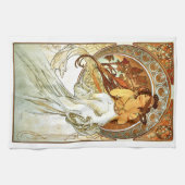 芸術のNouveouのミュシャシリーズ絵画 キッチンタオル (横)