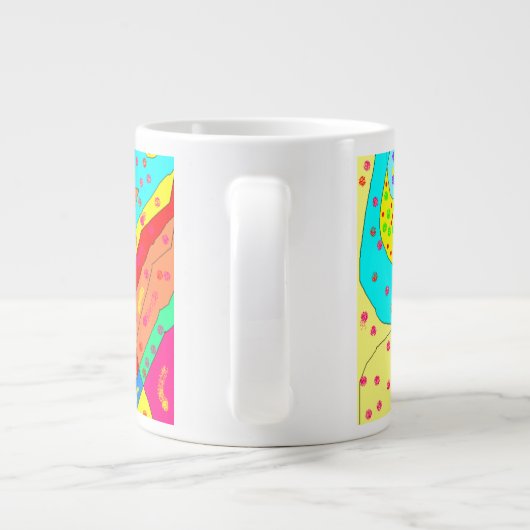 芸術は永遠に芸術家と画家をセルブルティング ジャンボコーヒーマグカップ (裏面)