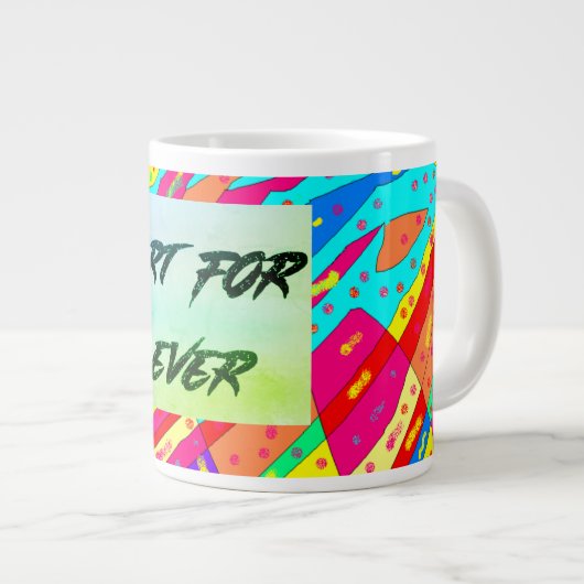 芸術は永遠に芸術家と画家をセルブルティング ジャンボコーヒーマグカップ (正面右)