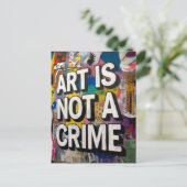 芸術は犯罪ではないグラフィティカラフル ポストカード (スタンド正面)