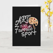 芸術は私のお気に入りのスポーツの赤いスプラッシュ カード (黄色い花)