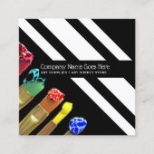 芸術は絵筆のモダンでシックな芸術家のプリントを供給します スクエア名刺 (正面)