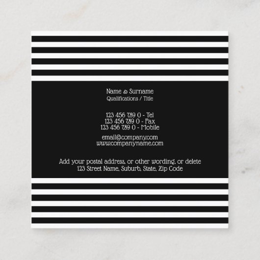 芸術は絵筆のモダンでシックな芸術家のプリントを供給します スクエア名刺 (裏面)