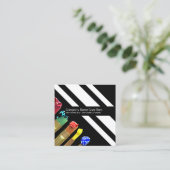 芸術は絵筆のモダンでシックな芸術家のプリントを供給します スクエア名刺 (スタンド正面)