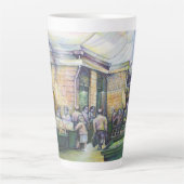 芸術もしは型枠を否定し、その時に恵みがそれを提供する カフェラテマグ (正面)