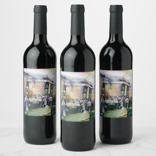 芸術もしは型枠を否定し、その時に恵みがそれを提供する ワインラベル (ボトル)