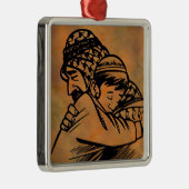 芸術を受け入れる父感動的子 メタルオーナメント (右)