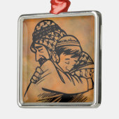 芸術を受け入れる父感動的子 メタルオーナメント (左)