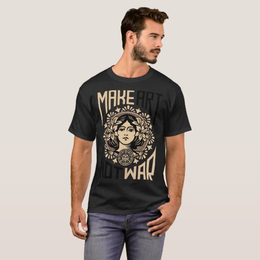 芸術を戦争の象徴ではなく必須にする Tシャツ (正面フル)