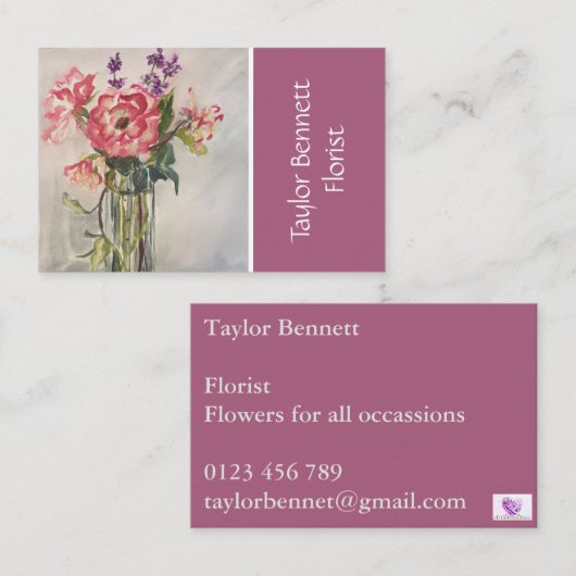 芸術を開花して下さい、の心配の労働者、花柄整理を開花して下さい 名刺 (正面/裏面)