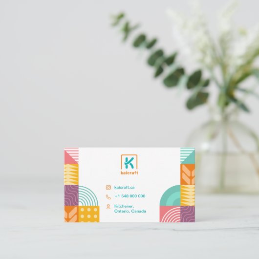 芸術カラフル及びクラフトの名刺の模様 名刺 (スタンド正面)