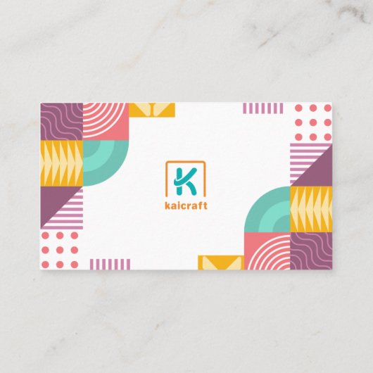 芸術カラフル及びクラフトの名刺の模様 名刺 (裏面)