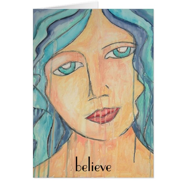 芸術カード青の毛 (正面)