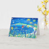 芸術カード: うごめくやしおよびアガパンサス属、Tresco カード (黄色い花)