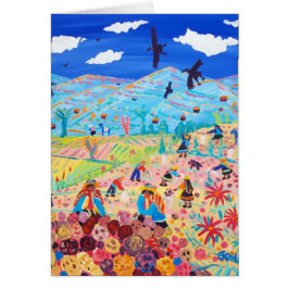 芸術カード: アンデス山脈のポテトのピッカー、Amaru、ペルー